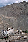 Ladakh - Lamayuru Gompa built on a mountain spur 